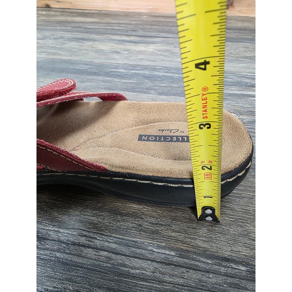 Clarks Collection Laurieann Emma Red Strappy Comfort Sandals - 9.5 - Picture 7 of 8
